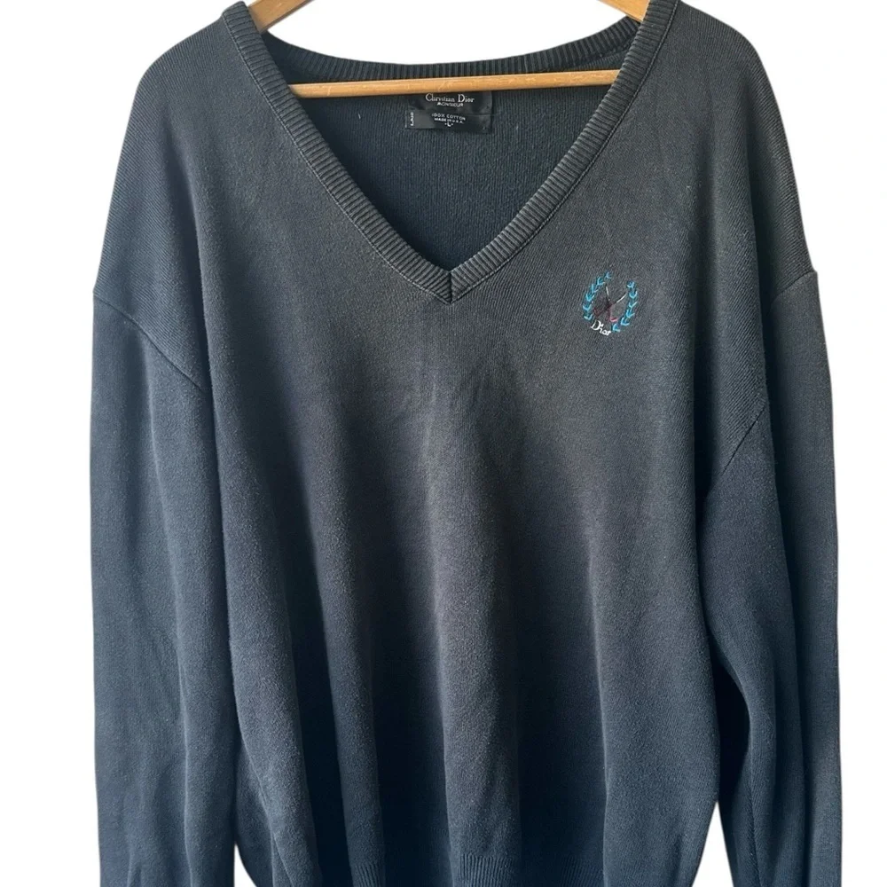 Christian Dior Monsieur Vintage Men’s V-Neck Sweater Large - Picture 11 of 13